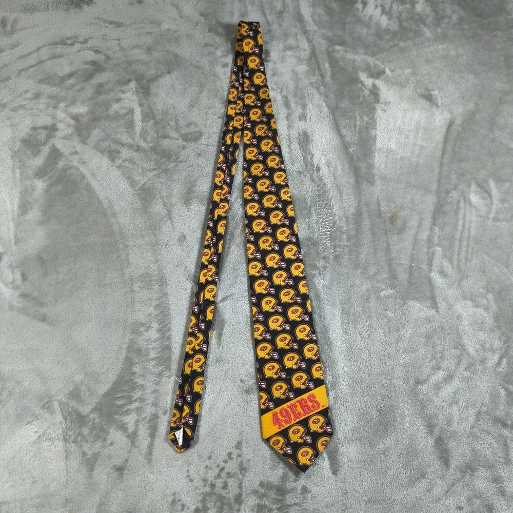 Vintage San Francisco 49ers Tie Mens Yellow Red Black Football‎ NFL 90s Game Day